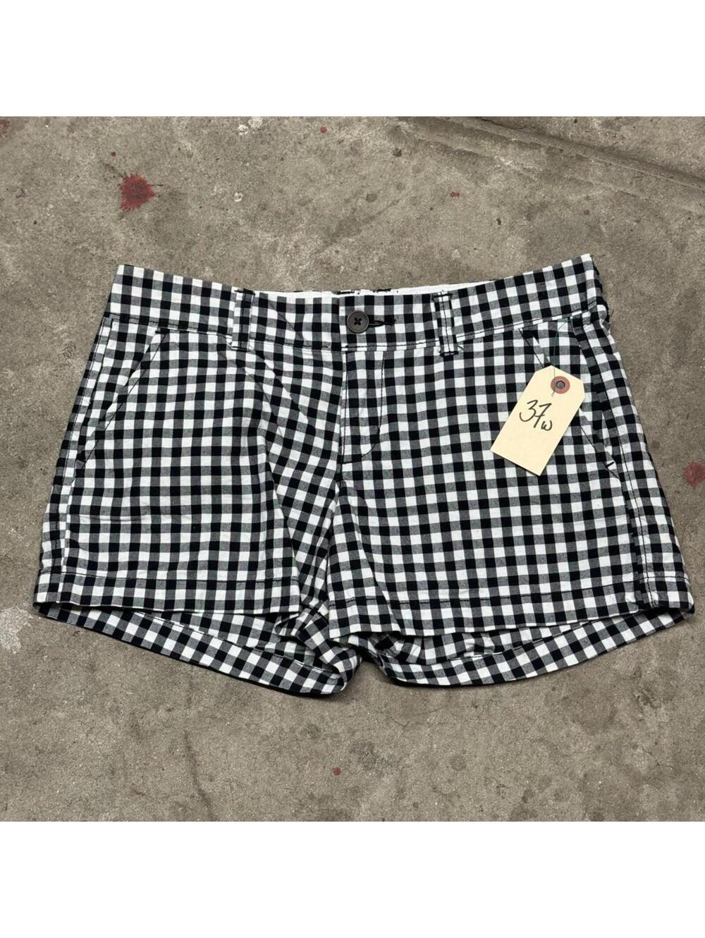 Vintage Film Costume Y2K Old Navy Black & White Gingham Shorts 0